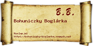 Bohuniczky Boglárka névjegykártya