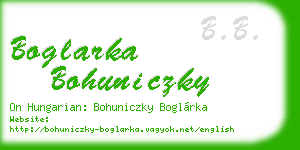 boglarka bohuniczky business card