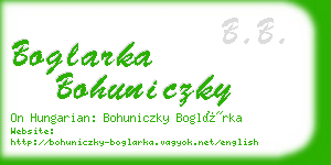 boglarka bohuniczky business card